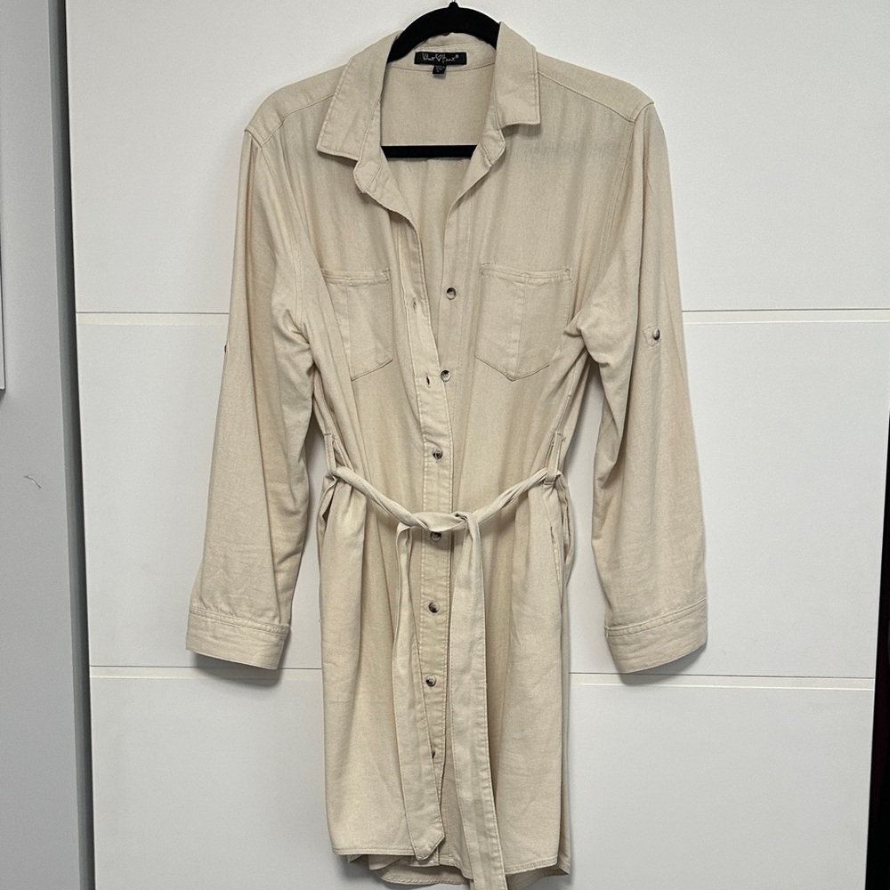 Velvet Heart Cream Shirt Dress